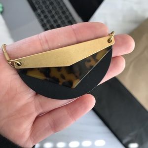 Madewell necklace with gold and tortoise shell